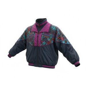 Women's Vintage-Inspired Purple & Black Utility Jacket